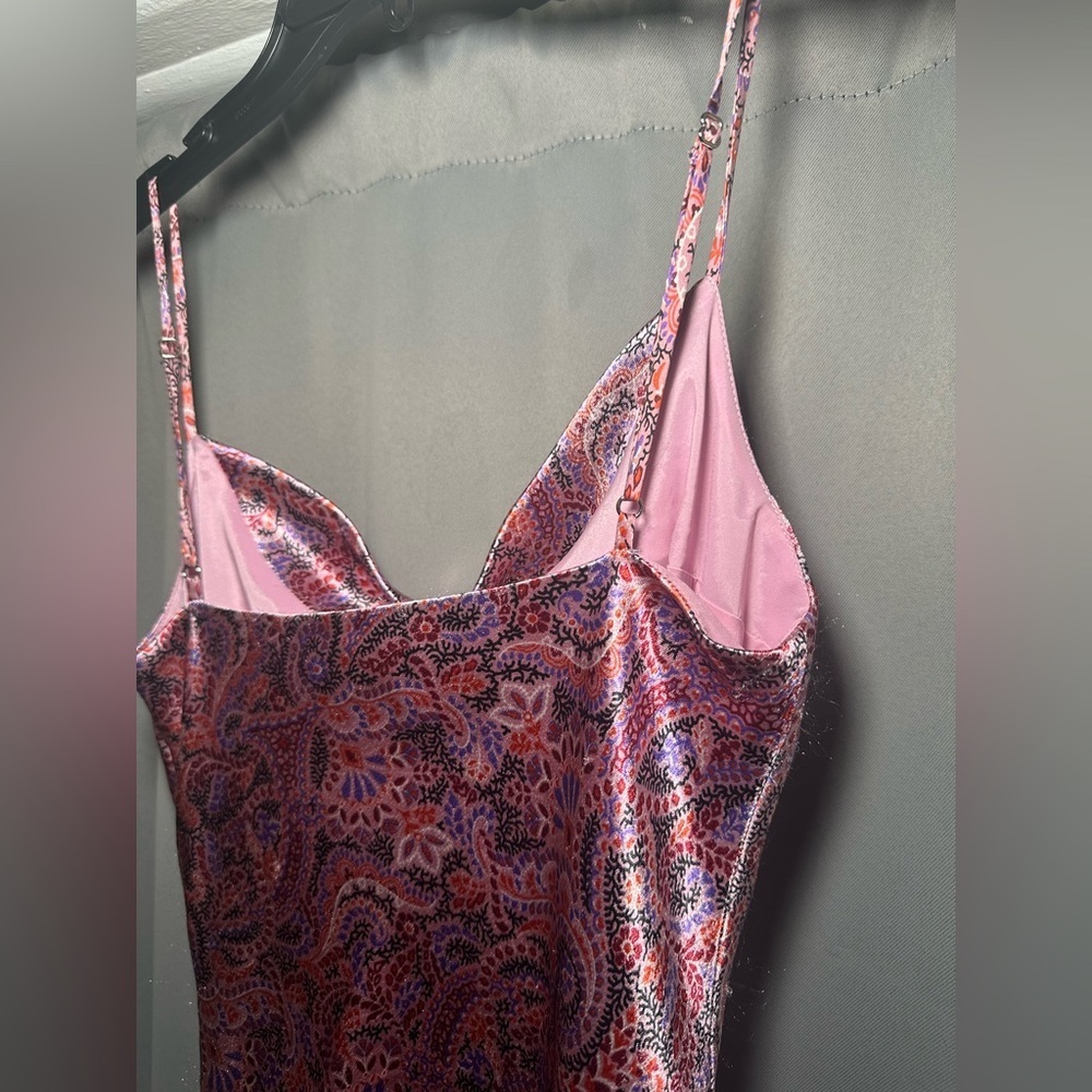Cinq a Sept Pink Ryder Paisley Print Silk Mini Cocktail Slip Dress Size 4 - Picture 16 of 16